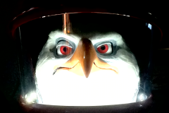 animatronic eagle spacesuit puppet for film on set puppetry