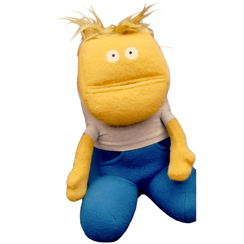 Professional radio-controlled animatronic puppet named Chuck created for Chupa Chups, showcasing high-end mechanical design and craftsmanship